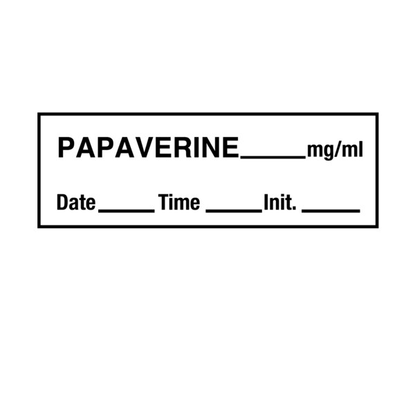 Tape, Papaverine 1/2" x 500" White w/Black